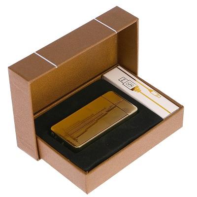 Зажигалка электронная "Небоскреб" в подарочной коробке, USB, дуговая, 3.5х7 см 3018066