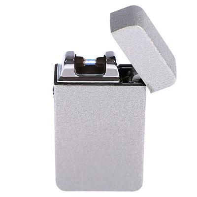 Зажигалка электронная в подарочной коробке, USB, дуговая, серебристый металлик, 3.5х7 см 3018067