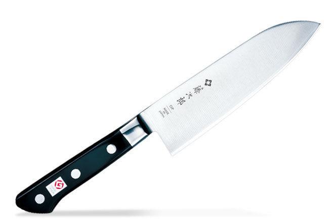 Кухонный Нож Сантоку TOJIRO WESTERN (F-503), длина лезвия 170 мм, сталь VG10, 3 слоя, рукоять стабилизированная древесин