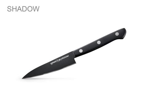 Нож кухонный "Samura SHADOW" овощной с покрытием BLACK FUSO 100 мм, AUS-8,G-10