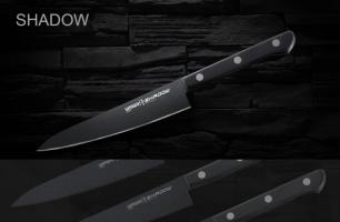 Нож кухонный "Samura SHADOW" универсальный с покрытием BLACK FUSO 135 мм, AUS-8,G-10