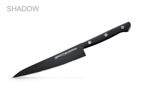 Нож кухонный "Samura SHADOW" универсальный с покрытием BLACK FUSO 150 мм, AUS-8,G-10