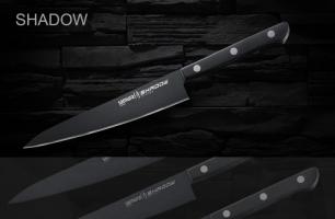Нож кухонный "Samura SHADOW" универсальный с покрытием BLACK FUSO 150 мм, AUS-8,G-10