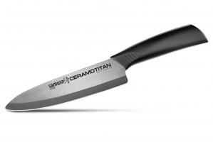 SСT- 0084М Нож кухонный "CERAMOTITAN" Шеф 175 мм, черная рукоять (матовый)