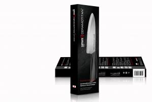 SСT- 0084М Нож кухонный "CERAMOTITAN" Шеф 175 мм, черная рукоять (матовый)