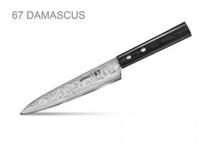 SD67-0023 Нож кухонный "Samura 67" универсальный 150 мм, дамаск 67 слоев, черная пакка