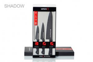 SH-0220/16 Набор из 3 ножей "Samura SHADOW" с покрытием BLACK FUSO (11, 21, 85), AUS-8, ABS пластик