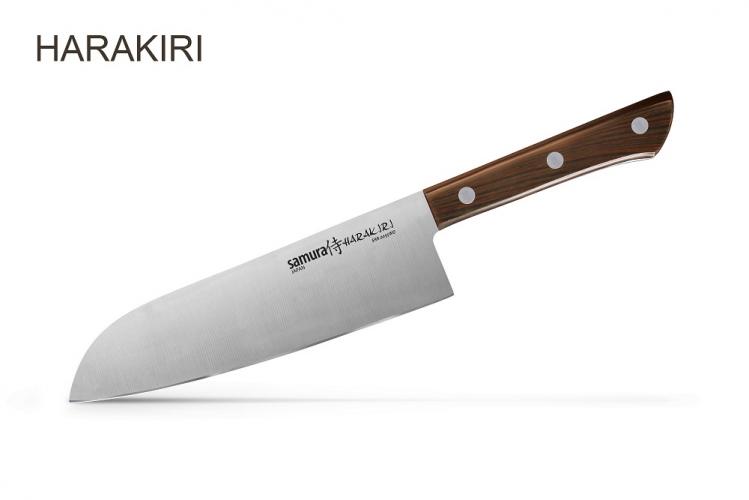 SHR-0095WO Нож кухонный "Samura HARAKIRI" Сантоку 175 мм, AUS-8, ABS пластик