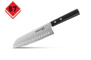 SS67-0095 Нож кухонный "Samura 67" Сантоку 175 мм, AUS-8, ABS пластик