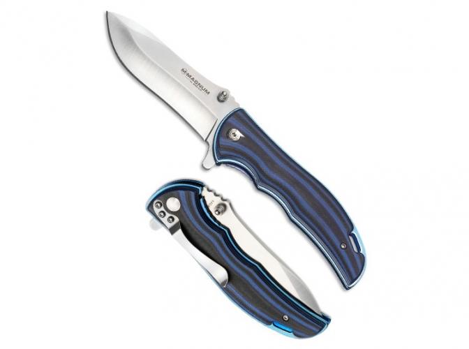BK01SC001 Blue Line - склад. нож, рукоять - чёрно-синяя G-10