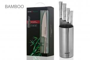 SBA-05/K Набор из 4 ножей и подставки "Samura Bamboo" в подарочной коробке