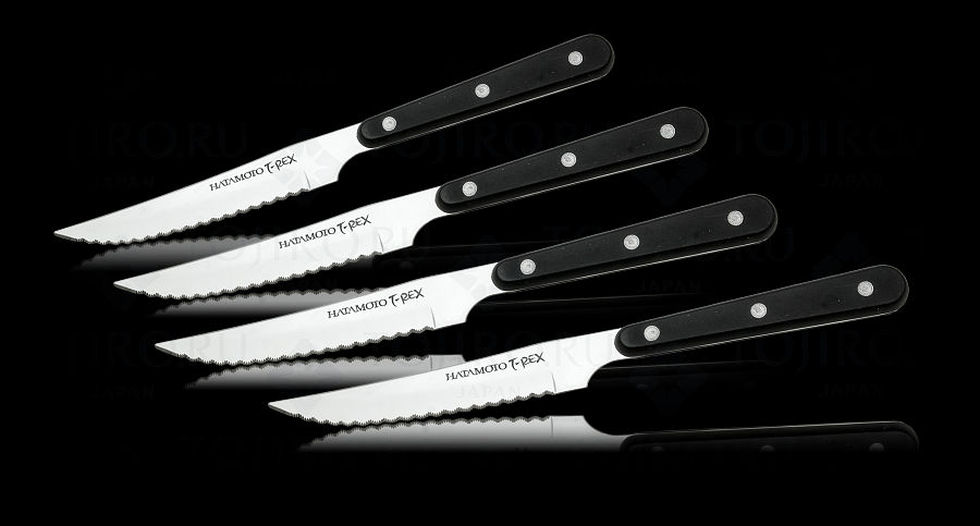 1202-4 Набор из 4-х ножей для стейков, сталь MoV, 120 мм, рукоять пластик (10225030/220413/0002953)