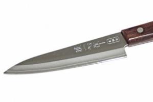 2001, Нож универсальный Kanetsugu Special Offer, 120 мм, сталь AUS-8/SUS410, 3слоя, рукоять розовое дерево (10225030/220