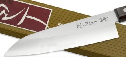 2003, Нож Сантоку Kanetsugu Special Offer, 170 мм, сталь AUS-8/SUS410, 3 слоя, рукоять розовое дерево (10225030/220413/0