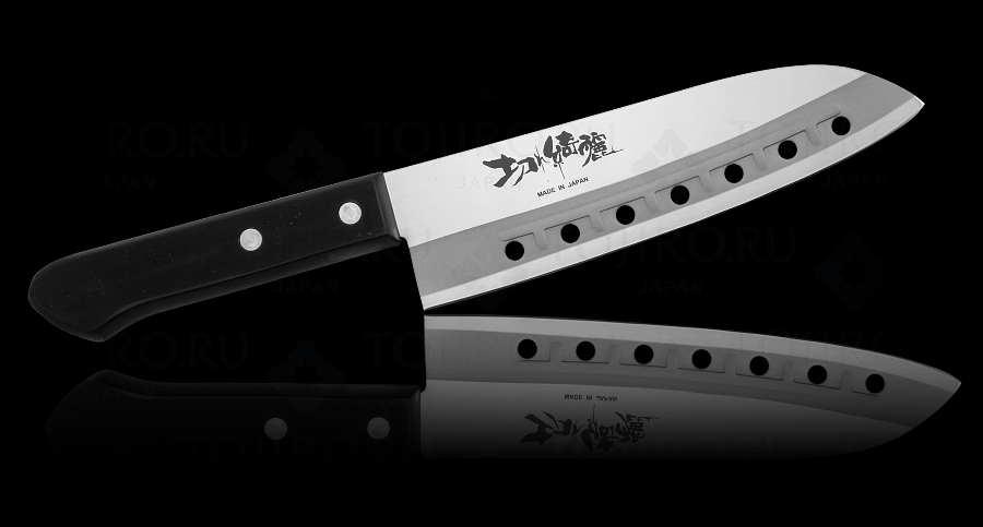 FA-63, Нож Сантоку Tojiro Rasp Series, 165 мм, сталь Sus420J2, рукоять пластик, #3000 (10225030/220413/0002953)