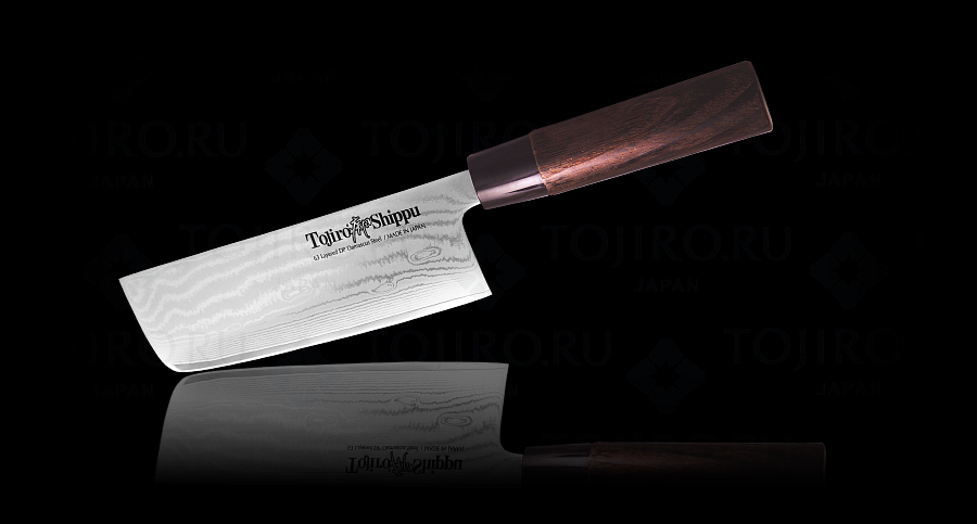 FD-598, Нож для овощей Tojiro Shippu, 165 мм, сталь VG-10, 63 слоя рукоять дерево (10225030/220413/0002953)