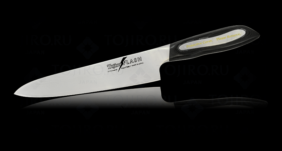 FF-CH210, Нож Шеф Tojiro Flash, 210 мм, сталь VG10, 63 слоя, рукоять микарта