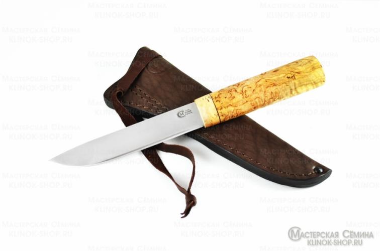 Нож Якутский "средний", сталь Х12МФ,рукоять из карельской березы