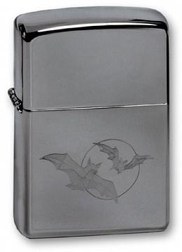 Зажигалка ZIPPO Bats, с покрытием High Polish Chrome, латунь/сталь, серебристая, глянцевая, 36х12х56 мм