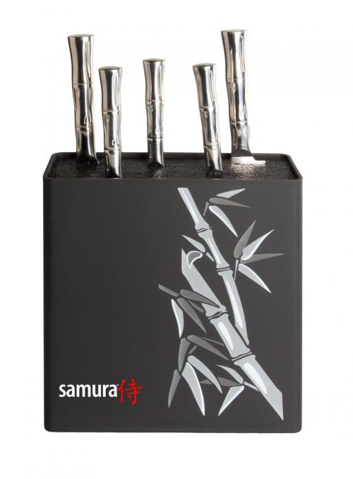 KBH-101BG/K Подставка универсальная для ножей "Samura",230x225x82 мм, пластик (черная, серый бамбук)