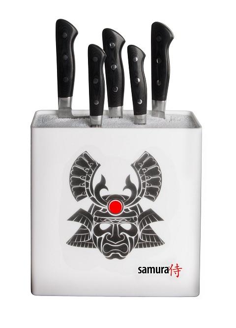 KBH-101S2/K Подставка универсальная для ножей "Samura", 230x225x82 мм, пластик (белая, самурай)