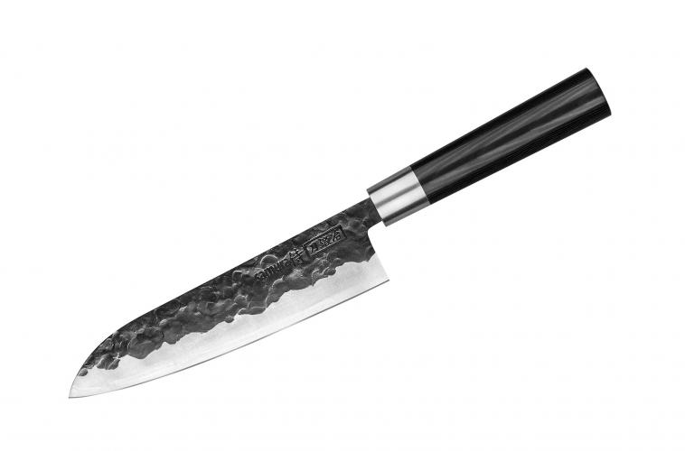 SBL-0095/K Нож кухонный "Samura BLACKSMITH" Сантоку 182 мм, AUS-8, микарта