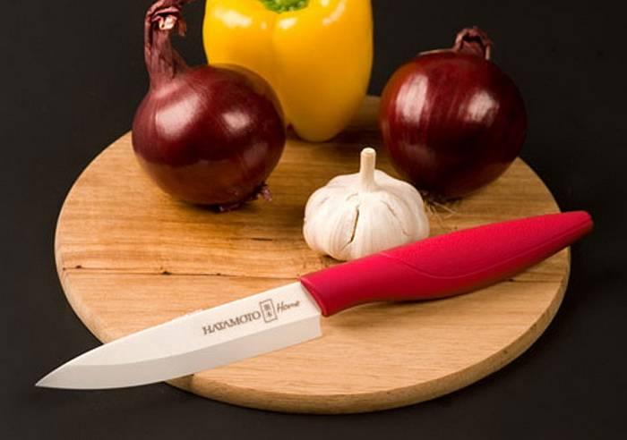 Нож Кухонный Универсальный Hatamoto Home (HC110W-RED), длина лезвия 110 мм, Керамика, рукоять красная