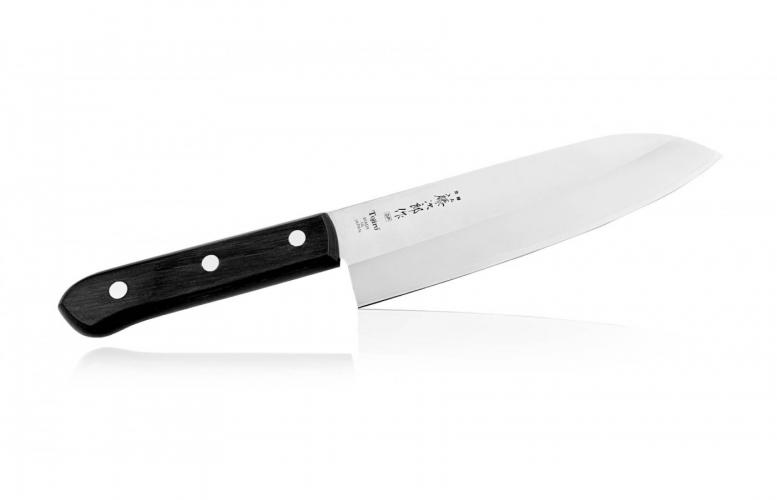 Кухонный Нож Сантоку TOJIRO WESTERN (F-311), длина лезвия 170 мм, сталь VG10, 3 слоя, рукоять стабилизированная древесин