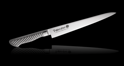 Филейный Кухонный Нож TOJIRO PRO (F-886), длина лезвия 240 мм, сталь VG10, 3 слоя, рукоять сталь, заточка #8000