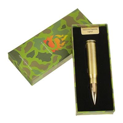 Зажигалка электронная "Гильза" в подарочной коробке, USB, спираль, золотая, 2х10 см 2702228