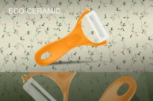 Овощечистка керамическая (оранжевая ручка) Samura Eco-Ceramic