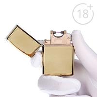 Зажигалка электронная, дуговая, USB, золотой хром, 5.6х3.8х1.3 см 1405125