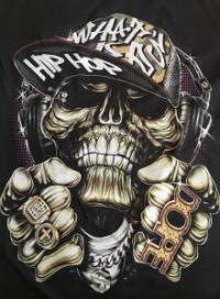 Футболка череп хип хоп печать с двух сторон (46-56)