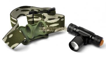 Фонарь налобный – светодиод Cree XPE-Q5, 14500 li-ion 2200 mA*h, 3 режима, изменяемый фокус, чехол на пояс