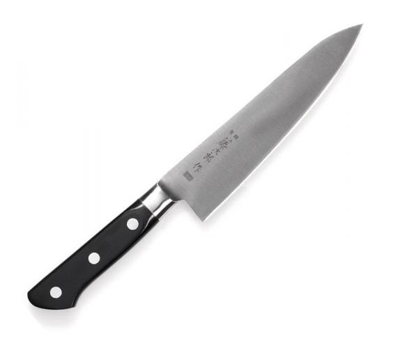 Нож Кухонный Поварской TOJIRO WESTERN (F-807), длина лезвия 180 мм, сталь VG10, 3 слоя, рукоять стабилизированная эко-др