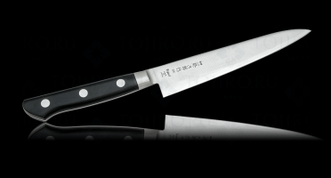 Нож Кухонный Универсальный TOJIRO WESTERN (F-802), длина лезвия 150 мм, сталь VG10, 3 слоя, рукоять стабилизированная эк