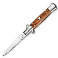 BK01MB279 Sicilian Needle Olive Wood - авт. склад. нож, рук-ть олива, сталь 440A
