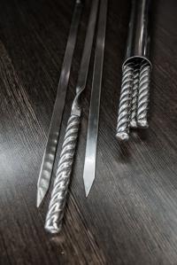 Стальной тубус с шампурами Chromium Steel 35 см