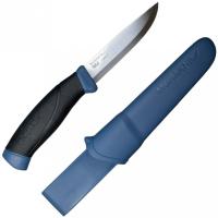 Нож Morakniv Companion Navy Blue, нержавеющая сталь, прорезиненная рукоять с синими накладкам