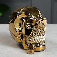 Копилка "Череп Пират" золото , 16 см