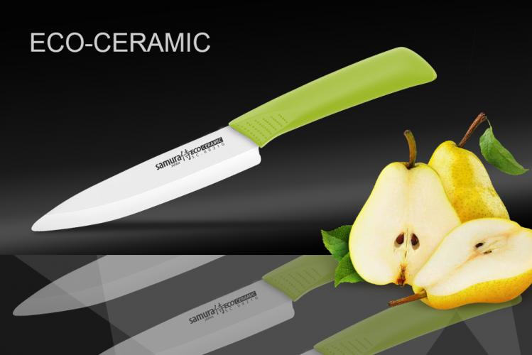 Нож кухонный "Samura Eco" Festival универсальный 125 мм, циркониевая керамика (Салатовый)