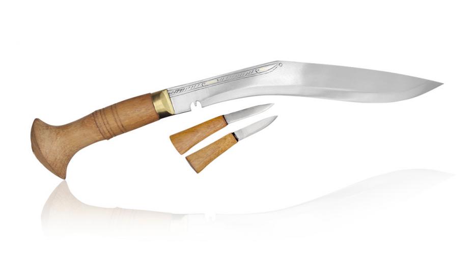 Кукри нож 12" Afganistan (KH0221), длина лезвия 305, высокоуглеродистая сталь, зонная закалка, рукоять сандаловое дерево