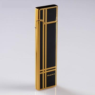 Зажигалка электронная, USB, спираль, узкая, чёрно-золотистая, 7.5х12 см 3283687