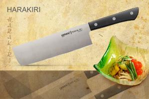 SHR-0043B/K Нож кухонный "Samura HARAKIRI" накири 161 мм, коррозионно-стойкая сталь ,ABS пластик