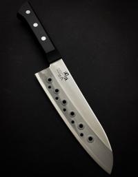 AB-5419 SEKI MAGOROKU Wakatake Нож кухонный Сантоку с отверстиями 165-295мм, 148г, высокоуглеродиста