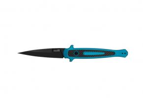 K7150TEALBLK launch 8 - нож автомат., бирюзовая алюм. рук-ть, карбон. вставка, чёрный клинок CMP154