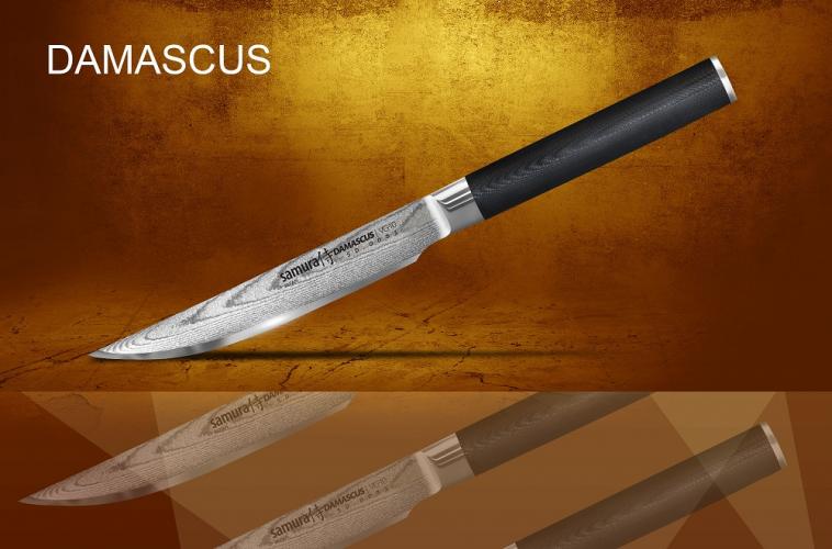 Нож кухонный стейковый Samura Damascus