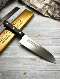 14023 MASAHIRO Нож кухонный Сантоку 175мм, MBS-26-молибден-ванадиевая ст.рук. Pakkawood