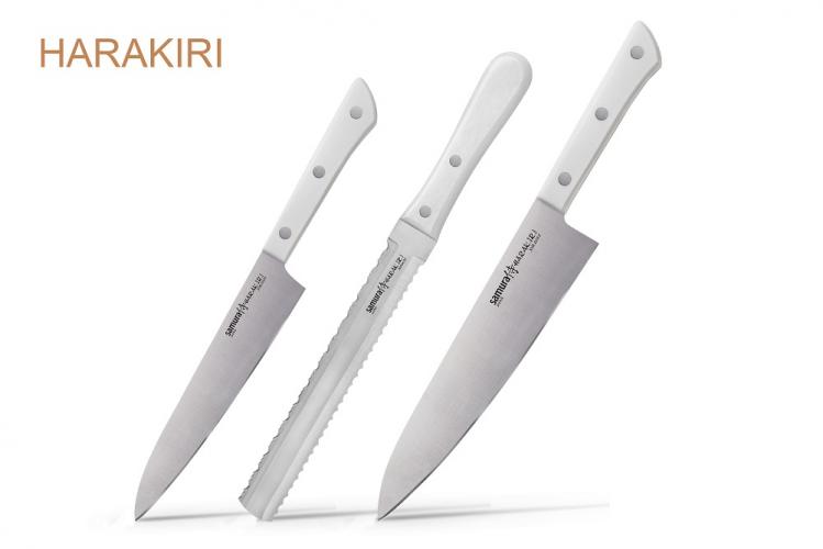 SHR-0230W/K Набор ножей 3 в 1 "Samura HARAKIRI" 23, 57, 85, коррозионно-стойкая сталь ,ABS пластик