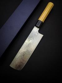 Yuta Katayama 160 Нож кухонный Накири 160-310, VG10 Nickel Damascus, HRC 61-63, рук. Дзельква